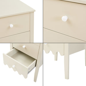 Komoda Luspoo se 4 zásuvkami 82x40x40 cm krémově bílá [en.casa]