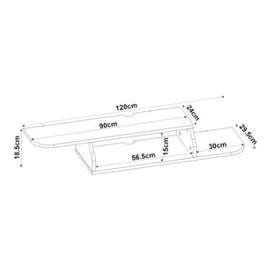 TV závěsný lowboard Kershaby 120x30x19 cm bílý [en.casa]
