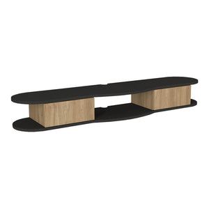 TV závěsný lowboard Nyskiri 150x35x19 cm antracit/dubový dekor [en.casa]