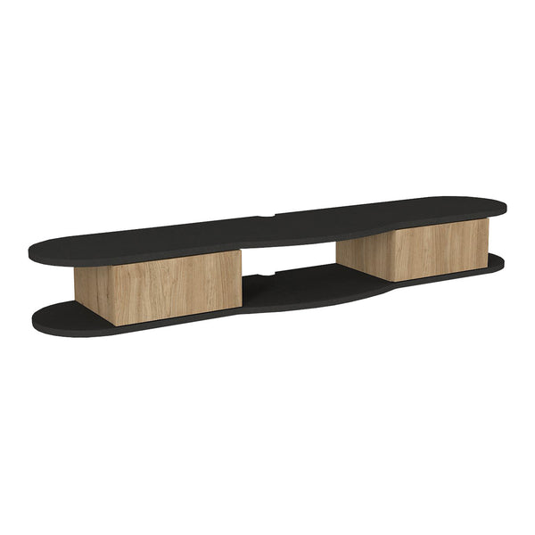 TV závěsný lowboard Nyskiri 150x35x19 cm antracit/dubový dekor [en.casa]