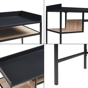 Psací stůl Belana 100x43x82 cm Černá/Dubový dekor [en.casa]