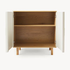 Sideboard Ferrersp s 2 dveřmi 80x80x40 cm dubový dekor/písková barva [en.casa]