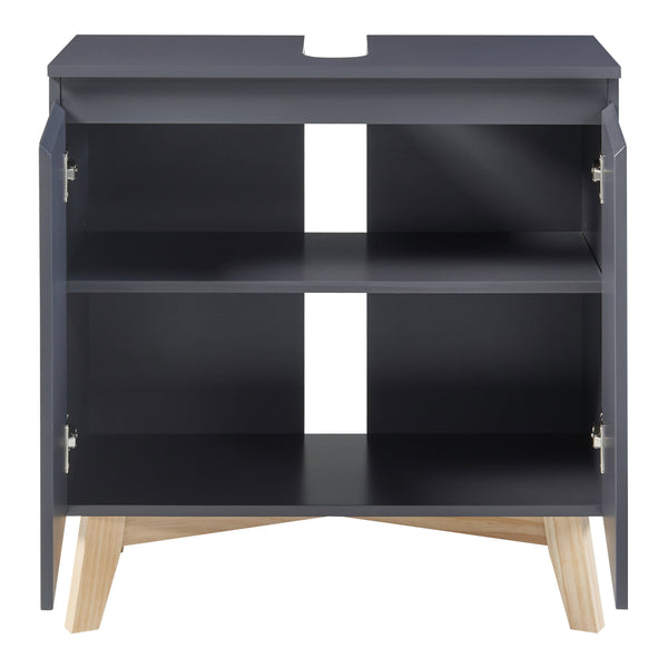 Koupelnová sestava 5dílná Overath šedá [en.casa]
