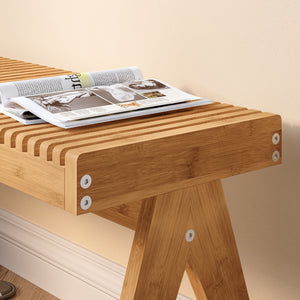 Lavice Lasdarvoo 120x35x45 cm bambus přírodní [en.casa]