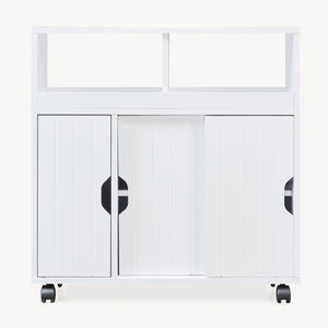 Přístavný skříň na kolečkách Fadeskimma 72x70x20 cm Bílá [en.casa]