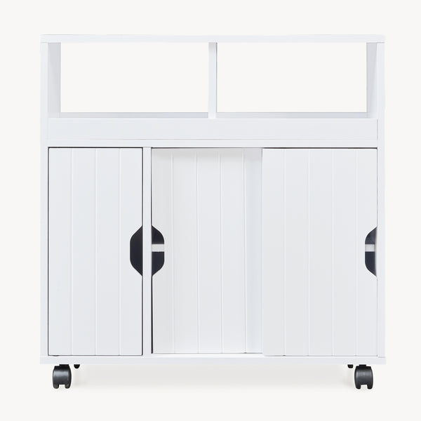 Přístavný skříň na kolečkách Fadeskimma 72x70x20 cm Bílá [en.casa]