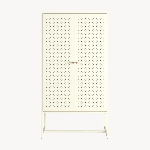 Highboard Viitasaari 150x80x40 cm ocel krémově bílá [en.casa]