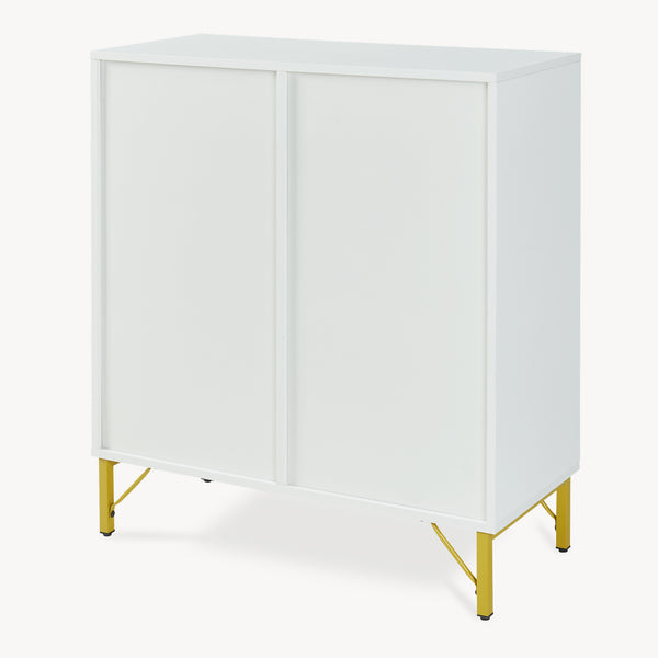 Sideboard Reyri 90x80x35 cm Bílá/Zlatá [en.casa]