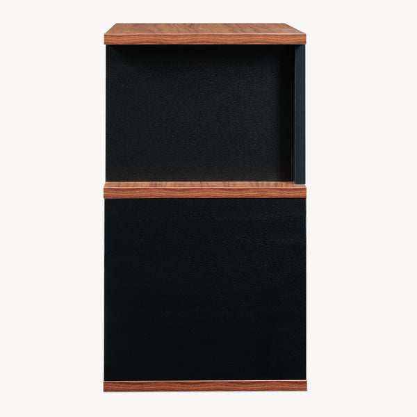 Přístavný stolek Trond 50x33x29 cm černý/optika ořech [en.casa]