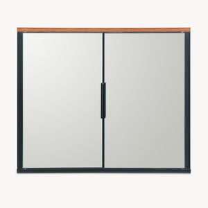 Zrcadlová skříňka Trond 50x60x15 cm Černá/optika ořech [en.casa]