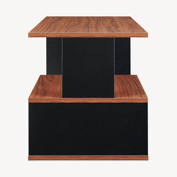 Konferenční stolek Trond 80x40x42 cm Černá/ ořech [en.casa]