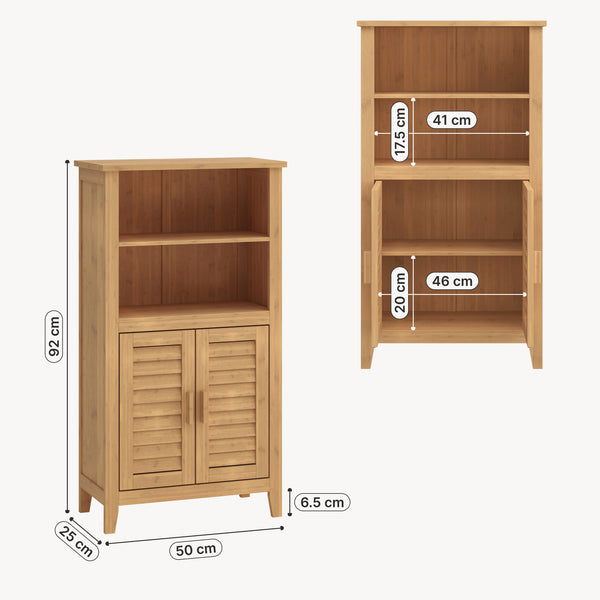 Přístavný skříň Rirg 92x50x25 cm bambus přírodní [en.casa]