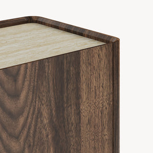 Sideboard Trorlon 160x40x83 cm ořechový dekor/travertin [en.casa]