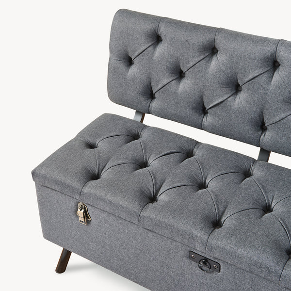 Sedací truhla Malmöhus 110x48x75cm Tmavě šedá [en.casa]