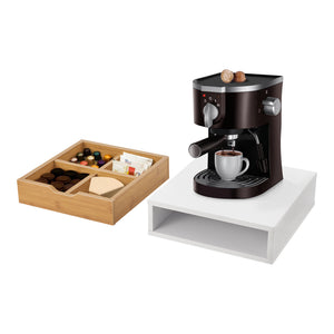 Box na šuplíky Vieremä 9x30x31cm Bílá/Bambusový vzhled [en.casa]