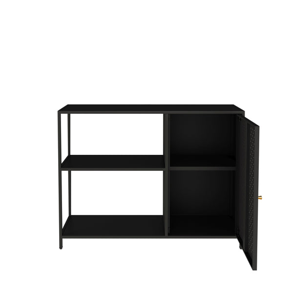 Skříňový regál Viitasaari kov černý [en.casa]
