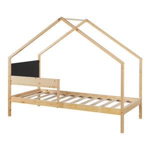 Postel dům Sodankylä 90x200cm s vysouvacím lůžkem borovicové dřevo přírodní [en.casa]