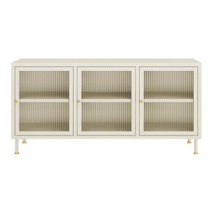 TV skříň Lindau ocel 120x40x59 cm krémově bílá [en.casa]