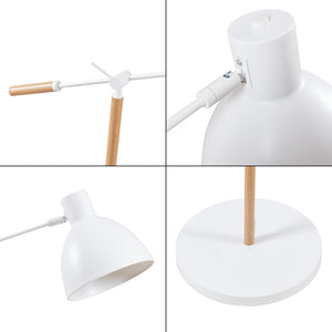 Stojací lampa Banchory kov 163 cm dřevěný vzhled/bílá [lux.pro]