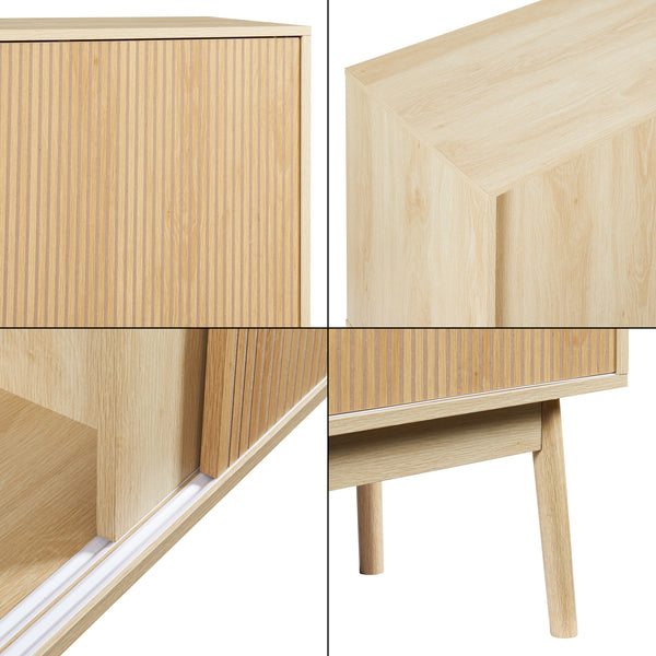 Sideboard Landskrona 115x40x90 cm dubový vzhled [en.casa]