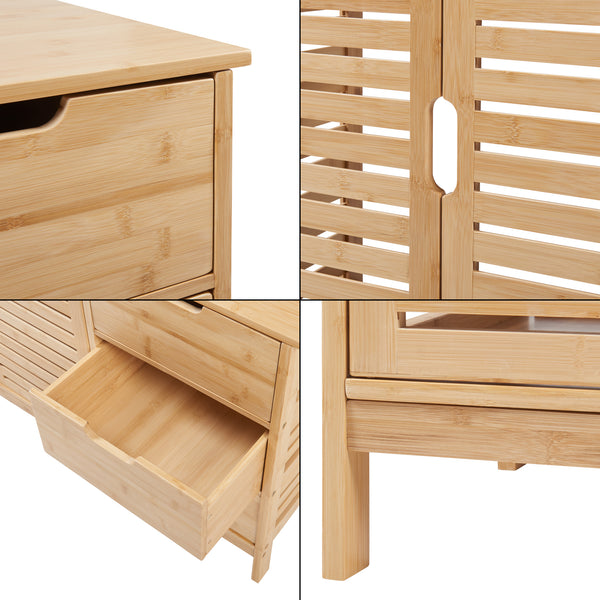 Skříňka pod umyvadlo Boksereys 60x100x35 cm bambus přírodní [en.casa]