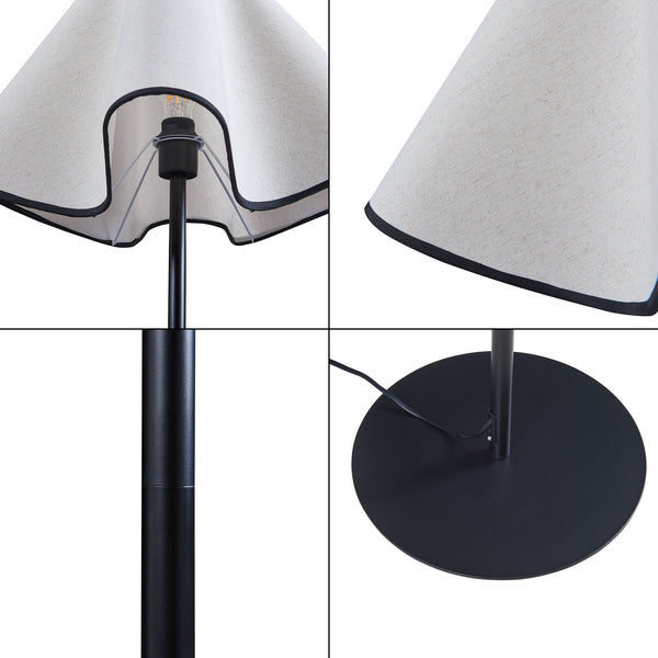Stojací lampa Ashton 153cm Černá/Bílá [lux.pro]