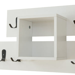 Nástěnná věšáková stěna Vänd s odkládacím prostorem 32x60x14 cm Bílá [en.casa]