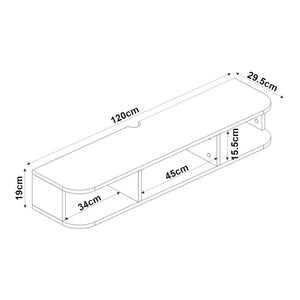 TV závěsný lowboard Oundsvas 120x30x19 cm bílý [en.casa]