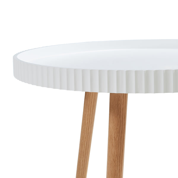 Konferenční stolek Bongard Ø60x45 cm Bílý [en.casa]