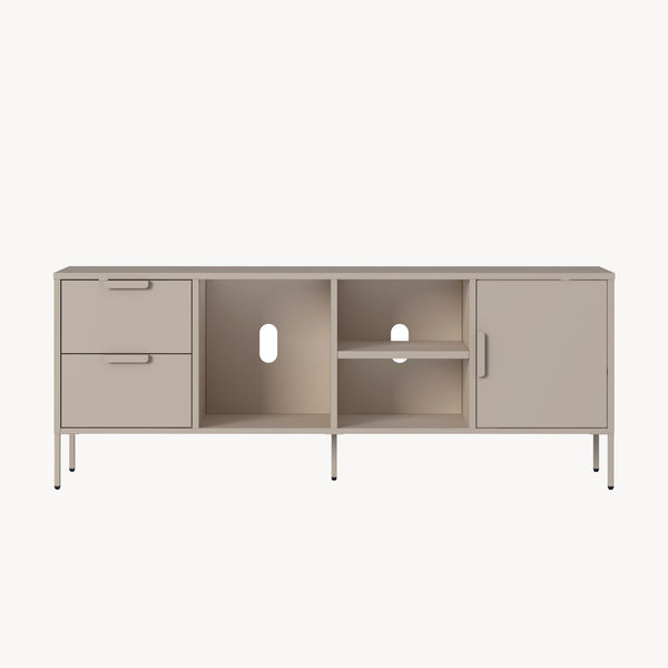Televizní skříň Kliri Stahl 150x35x58 cm velbloudí barva [en.casa]