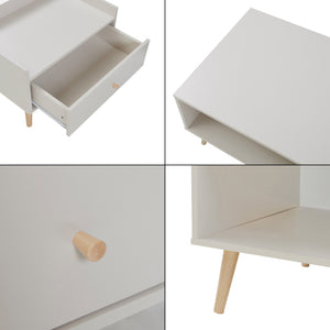 Konferenční stolek Hallevil s šuplíkem 106x59x44 cm Světle šedý [en.casa]