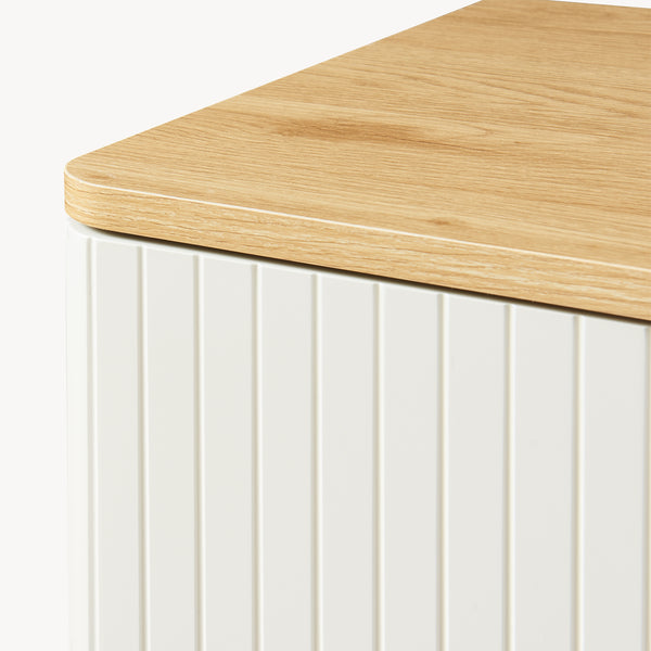 Sideboard Ferrersp s 2 dveřmi 80x80x40 cm dubový dekor/písková barva [en.casa]