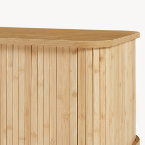 Botník s polštářem na sezení Tvedestrand 50x80x40 cm bambus/bežová [en.casa]