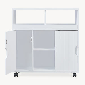 Přístavný skříň na kolečkách Fadeskimma 72x70x20 cm Bílá [en.casa]