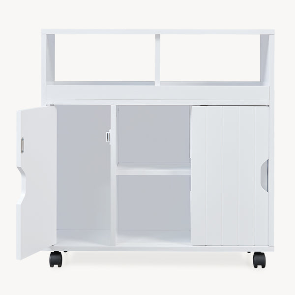 Přístavný skříň na kolečkách Fadeskimma 72x70x20 cm Bílá [en.casa]