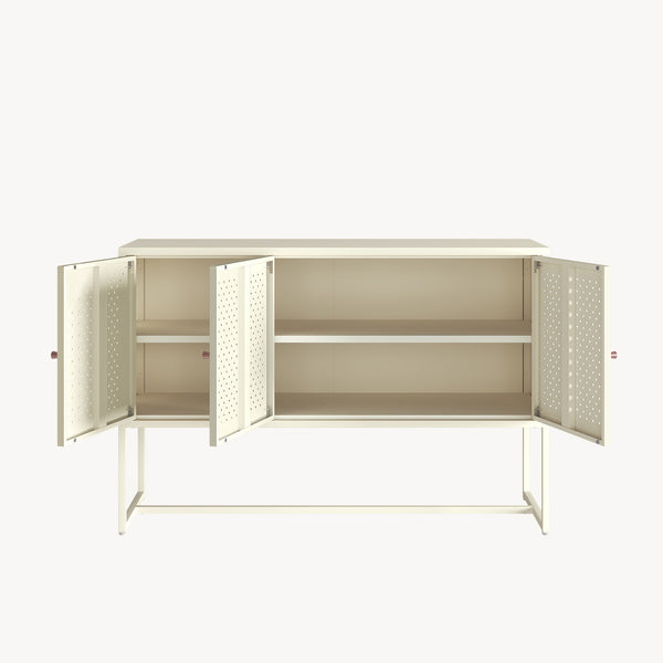 Sideboard Viitasaari 120x40x80 cm ocel Krémově bílá [en.casa]