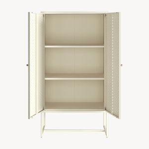 Highboard Viitasaari 150x80x40 cm ocel krémově bílá [en.casa]