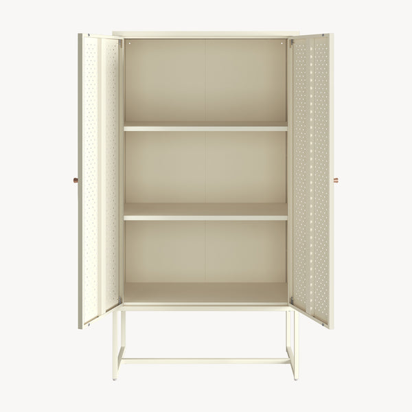 Highboard Viitasaari 150x80x40 cm ocel krémově bílá [en.casa]