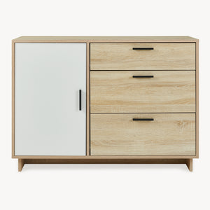 Komoda Kenta 100x35x72 cm Sonoma dubová optika/bílá [en.casa]