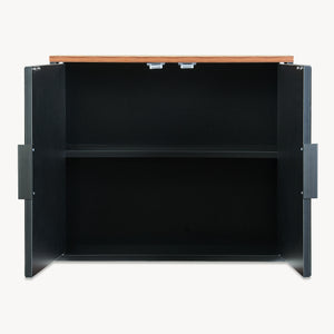 Zrcadlová skříňka Trond 50x60x15 cm Černá/optika ořech [en.casa]