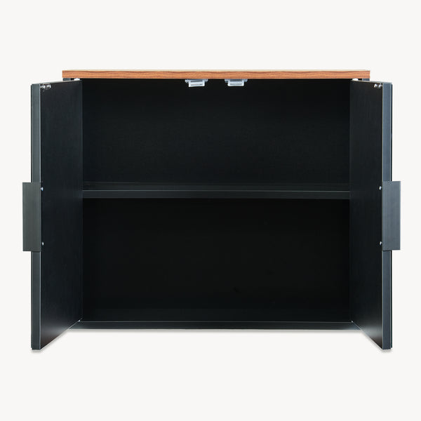 Zrcadlová skříňka Trond 50x60x15 cm Černá/optika ořech [en.casa]