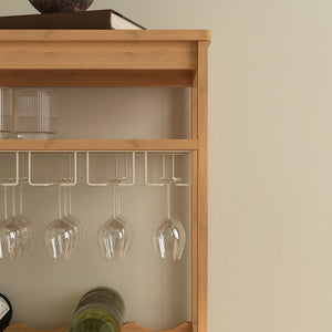 Regál na víno Fillby 100x47x29 cm bambus přírodní [en.casa]