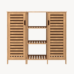 Přístavný skříň Hakseri 2dílný 87x99x33 cm bambus přírodní [en.casa]