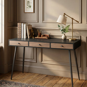 Psací stůl Tumba 115x48x76 cm Černá/optika ořech [en.casa]