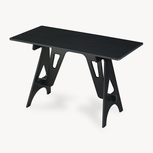 Psací stůl Bostenenna 120x60x75 cm černý s dřevěnou strukturou [en.casa]