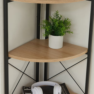 Rostlinný regál Ulfborg 6 polic 160x30x30 cm černý/dubový dekor [en.casa]