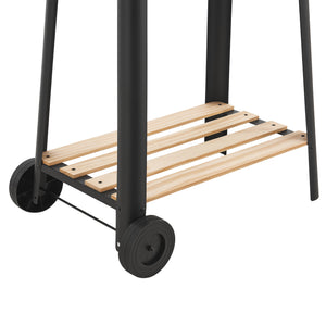 Grilovací vozík Ari 78x86x30cm Černý/Bambus [casa.pro]