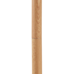 Stojací lampa Banchory kov 163 cm dřevěný vzhled/bílá [lux.pro]