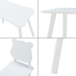 Dětská sedací souprava Panjang s designem medvídka bílá [en.casa]