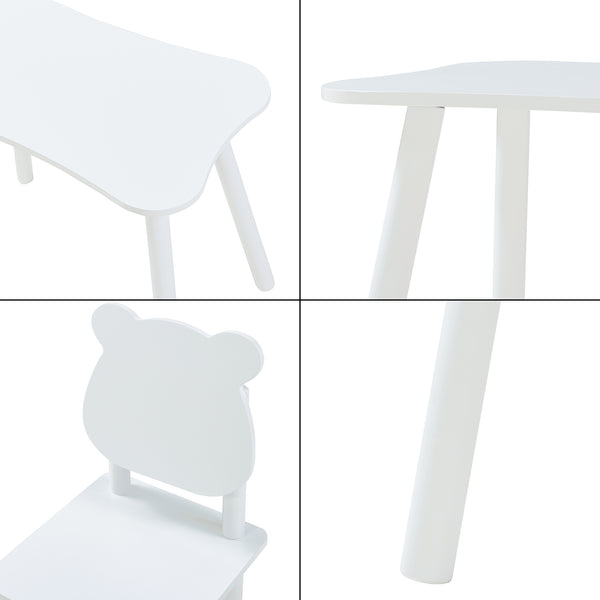 Dětská sedací souprava Panjang s designem medvídka bílá [en.casa]